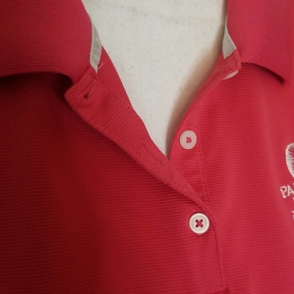 Adidas L golf top short sleeve polo button collared embroidered logo Climalite - Picture 9 of 11